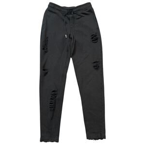 ALO Yoga Black Distressed Straight Leg Jumpsuit Pants